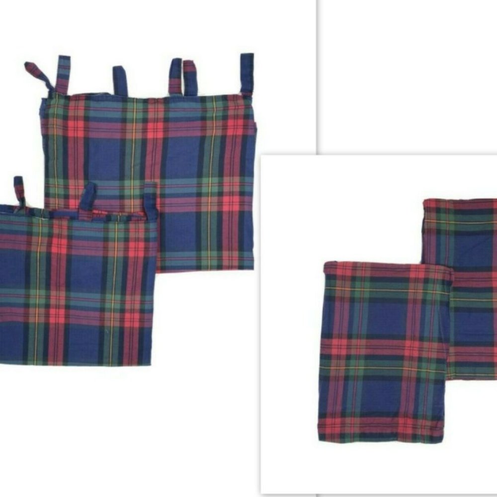 Vintage 90s Luxury Curtains Drapes Valances Plaid